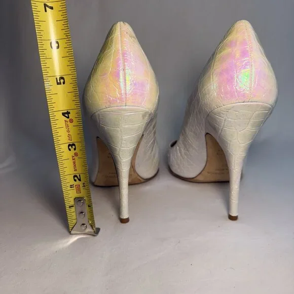 KATE SPADE Women's LICORICE Iridescent Pointed Toe Croc Stilleto Pumps - Picture 6 of 7